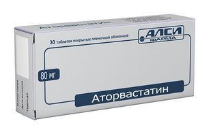 Аторвастатин 80мг 30 шт. таблетки покрытые пленочной оболочкой Алси Фарма Аторвастатин 80мг 30 шт. таблетки покрытые пленочной оболочкой Алси Фарма