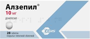 Алзепил 10мг 28 шт. таблетки покрытые пленочной оболочкой Алзепил 10мг 28 шт. таблетки покрытые пленочной оболочкой