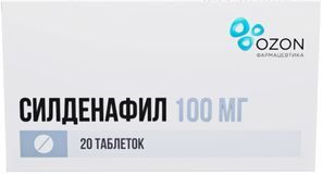 Силденафил 100мг 20 шт. таблетки покрытые пленочной оболочкой Силденафил 100мг 20 шт. таблетки покрытые пленочной оболочкой