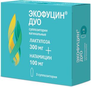Экофуцин Дуо 300мг+100мг 3 шт. суппозитории вагинальные Экофуцин Дуо 300мг+100мг 3 шт. суппозитории вагинальные
