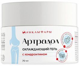 Артрадол гель охлаждающий с хондроитином 70мл Артрадол гель охлаждающий с хондроитином 70мл