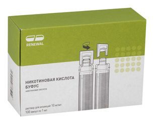 Никотиновая Кислота Буфус 10мг/мл 1мл 100 шт. раствор для инъекций Обновление Пфк