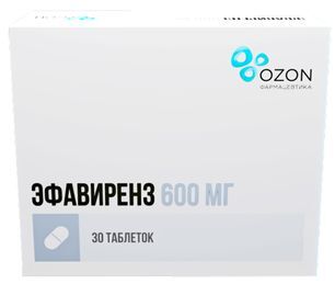Эфавиренз 600мг 30 шт. таблетки покрытые пленочной оболочкой Эфавиренз 600мг 30 шт. таблетки покрытые пленочной оболочкой