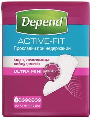 Депенд прокладки урологические для женщин актив фит Ультра Мини 12 шт. Депенд прокладки урологические для женщин актив фит Ультра Мини 12 шт.