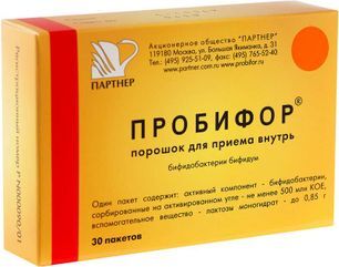 Пробифор 500млн.Кое 0,85г 30 шт. порошок для приема внутрь ПроБиоФарм Пробифор 500млн.Кое 0,85г 30 шт. порошок для приема внутрь ПроБиоФарм