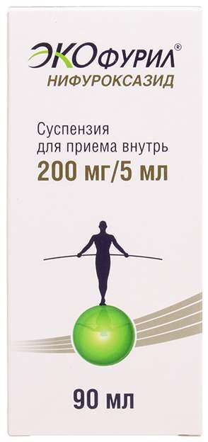 Экофурил 200мг/5мл 90мл суспензия для приема внутрь Экофурил 200мг/5мл 90мл суспензия для приема внутрь