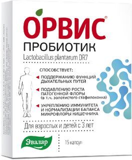 Орвис Пробиотик капсулы для дыхательных путей 15 шт. Орвис Пробиотик капсулы для дыхательных путей 15 шт.
