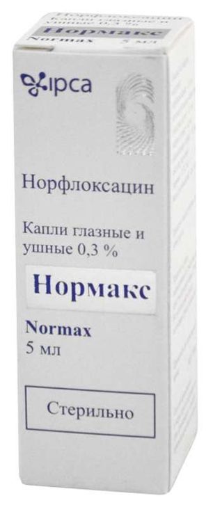 Нормакс 0,3% 5мл капли глазные/ушные