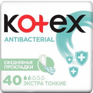 Котекс прокладки ежедневные тонкие антибактериал экстра 40 шт. Котекс прокладки ежедневные тонкие антибактериал экстра 40 шт.