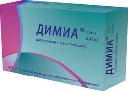 Димиа 3мг+0,02мг 84 шт. таблетки покрытые пленочной оболочкой Димиа 3мг+0,02мг 84 шт. таблетки покрытые пленочной оболочкой