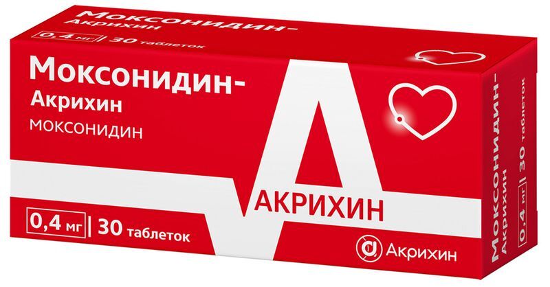 Моксонидин-Акрихин 0,4мг 30 шт. таблетки покрытые пленочной оболочкой, фото №2