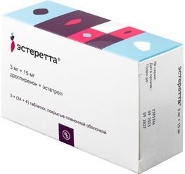 Эстеретта 3мг+15мг 84 шт. таблетки покрытые пленочной оболочкой