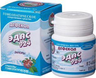 Дефекол Эдас-924 20г гранулы гомеопатические