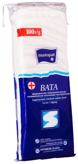 Матопат вата хлопковая зиг-заг 100г Матопат вата хлопковая зиг-заг 100г