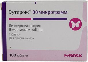 Эутирокс 88мкг 100 шт. таблетки Эутирокс 88мкг 100 шт. таблетки