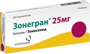 Зонегран 25мг 14 шт. капсулы Зонегран 25мг 14 шт. капсулы