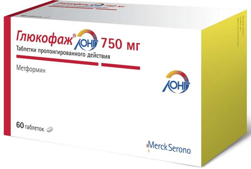 Глюкофаж лонг 750мг 60 шт. таблетки пролонгированного действия merck ...