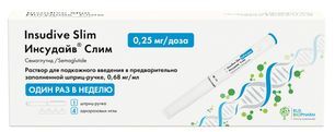 Инсудайв Слим 0,25мг/доза 1,5мл раствор для подкожного введения шприц-ручка (в комплекте с иглами-4шт) Инсудайв Слим 0,25мг/доза 1,5мл раствор для подкожного введения шприц-ручка (в комплекте с иглами-4шт)