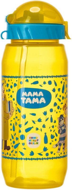 Мама тама поильник с силиконовым трубочкой 12+ желтый 400мл Мама тама поильник с силиконовым трубочкой 12+ желтый 400мл