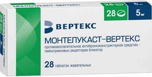 Монтелукаст 5мг 28 шт. таблетки жевательные Вертекс