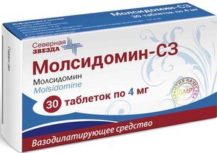 Молсидомин-Сз 4мг 30 шт. таблетки Молсидомин-Сз 4мг 30 шт. таблетки