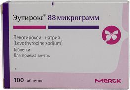Эутирокс 88мкг 100 шт. таблетки Эутирокс 88мкг 100 шт. таблетки