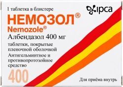 Немозол 400мг 1 шт. таблетки покрытые пленочной оболочкой Лабораториз Лимитед