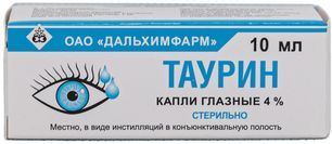 Таурин 4% 10мл капли глазные Таурин 4% 10мл капли глазные