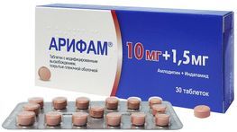 Арифам 10мг+1,5мг 30 шт. таблетки модифицированного высвобождения покрытые пленочной оболочкой Арифам 10мг+1,5мг 30 шт. таблетки модифицированного высвобождения покрытые пленочной оболочкой