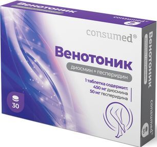 Консумед Венотоник таблетки диосмин+гесперидин 500мг 30 шт. Консумед Венотоник таблетки диосмин+гесперидин 500мг 30 шт.