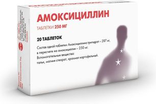 Амоксициллин 250мг 20 шт. капсулы Амоксициллин 250мг 20 шт. капсулы