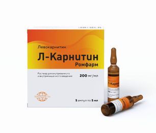 Л-Карнитин Ромфарм 200мг/мл 5мл 5 шт. раствор для внутривенного и внутримышечного введения С. размер Л.