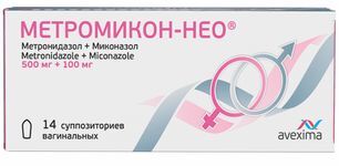 Метромикон Нео 500мг+100мг 14 шт. суппозитории вагинальные Метромикон Нео 500мг+100мг 14 шт. суппозитории вагинальные
