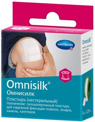 Хартманн омнисилк пластырь фиксирующий 5мх1,25см шелковая основа Хартманн омнисилк пластырь фиксирующий 5мх1,25см шелковая основа
