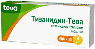 Тизанидин-Тева 4мг 30 шт. таблетки Тева Фармацевтический завод Прайвэт Ко.Лтд Тизанидин-Тева 4мг 30 шт. таблетки Тева Фармацевтический завод Прайвэт Ко.Лтд