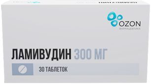 Ламивудин 300мг 30 шт. таблетки покрытые пленочной оболочкой