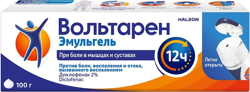 Вольтарен Эмульгель гель при боли в спине, мышцах и суставах, гель 2%, 100г, фото №2