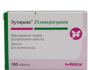 Эутирокс 25мкг 100 шт. таблетки