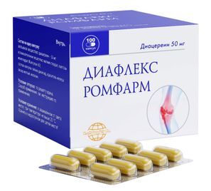 Диафлекс Ромфарм 50мг 100 шт. капсулы К.О. Ромфарм Компани Срл Диафлекс Ромфарм 50мг 100 шт. капсулы К.О. Ромфарм Компани Срл