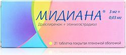 Мидиана 21 шт. таблетки покрытые пленочной оболочкой Мидиана 21 шт. таблетки покрытые пленочной оболочкой