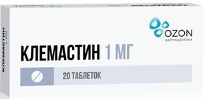 Клемастин 1мг 20 шт. таблетки Озон Клемастин 1мг 20 шт. таблетки Озон