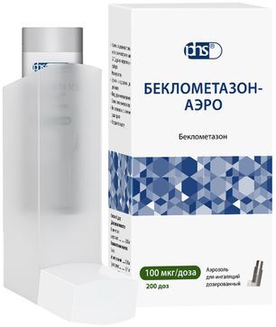 Беклометазон-аэро 100мкг/доза 200доз аэрозоль для ингаляций дозированный Беклометазон-аэро 100мкг/доза 200доз аэрозоль для ингаляций дозированный