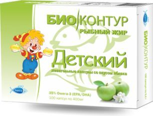 Рыбий Жир Биоконтур капсулы жевательные для детей Яблоко 0,4г 100 шт. Биоконтур Рыбий Жир Биоконтур капсулы жевательные для детей Яблоко 0,4г 100 шт. Биоконтур