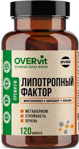 Овервит липотропный фактор капсулы 120 шт. Овервит липотропный фактор капсулы 120 шт.