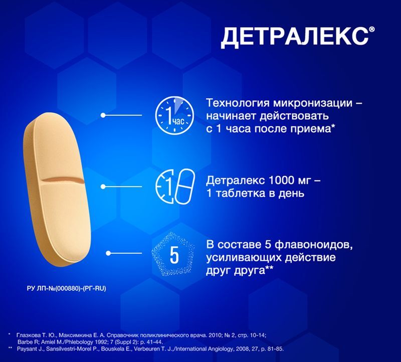 Детралекс 1000мг 30 шт. таблетки покрытые пленочной оболочкой, фото №4