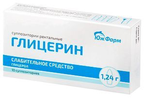Глицерин 1,24г 10 шт. суппозитории ректальные ЮжФарм Глицерин 1,24г 10 шт. суппозитории ректальные ЮжФарм