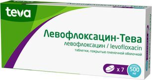 Левофлоксацин-Тева 500мг 7 шт. таблетки покрытые пленочной оболочкой Левофлоксацин-Тева 500мг 7 шт. таблетки покрытые пленочной оболочкой