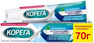 Корега Экстра сильный мятный, крем для фиксации зубных протезов, 70г Корега Экстра сильный мятный, крем для фиксации зубных протезов, 70г