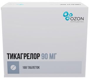 Тикагрелор 90мг 168 шт. таблетки покрытые пленочной оболочкой
