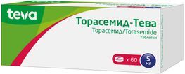 Торасемид-Тева 5мг 60 шт. таблетки Торасемид-Тева 5мг 60 шт. таблетки